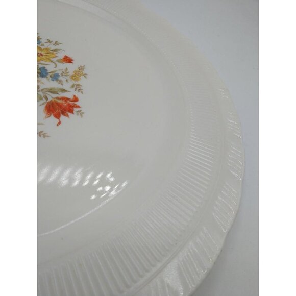 MacBeth Evans Depression Vintage Floral Cremax-Oxford-Bouquet Uranium Glass Plat - Picture 5 of 7